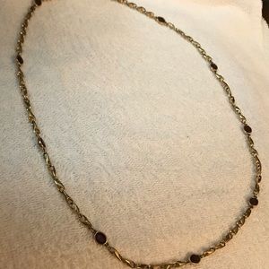 GoldTone Necklace with Garnet-like stones